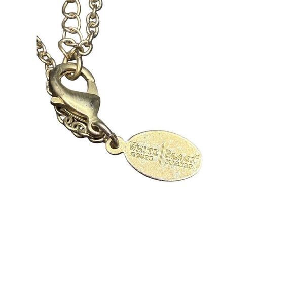 White House Black Market Crystal and Metal tassel Necklace - Picture 3 of 8